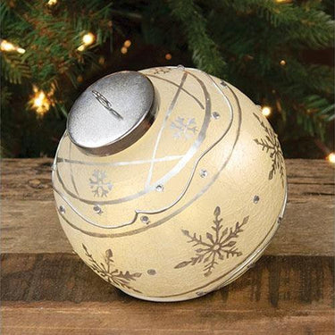 Silver Snowflake Light Up Ball Ornament - The Fox Decor